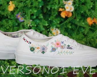 Custom Embroidered Vans: Floral Wedding Sneakers, Bridal Gift
