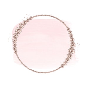 Rose Gold Round Clipart | Diamond Border Frame | Pink Gold Frame| Logo frame PNG, pink logo background, round gold frame, logo background