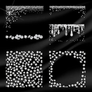 Diamond clip art, diamond overlays, diamond confetti, rhinestone, diamond borders, diamond background, diamond frames, photo overlays