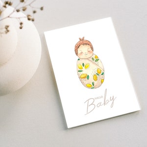 Hallo babykaart | Felicitatiekaart voor de geboorte | genderneutrale geboortekaart | Felicitatiekaart voor de geboorte van een baby