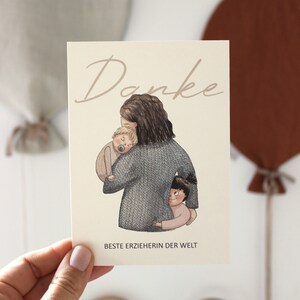 Dankeskarte für Erzieherin | Abschiedsgeschenk Kita | Ostergeschenk Kindergarten | Geschenkidee Erzieher | Danke sagen
