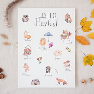 Jahreszeiten-Poster "Herbst" fürs Kinderzimmer mit den Highlights aus September bis November | Rituale, Feste und Traditionen mit Kindern
