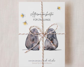 Tarjetas de afirmación para gemelos: tarjetas de ánimo con textos explicativos | Regalo para recién nacidos