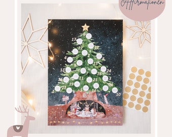 Calendario de Adviento para raspar con afirmaciones | Navidad tranquila | Idea de regalo para niños | Adviento con niños