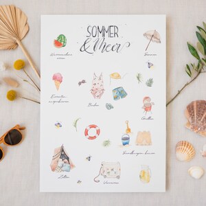 Jahreszeiten-Poster Sommer fürs Kinderzimmer | mit den Highlights aus Juni bis August | Rituale, Feste und Traditionen mit Kindern