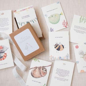Affirmationskarten für Kinder mit erklärenden Texten und Aquarell-Illustrationen | inkl. Schachtel