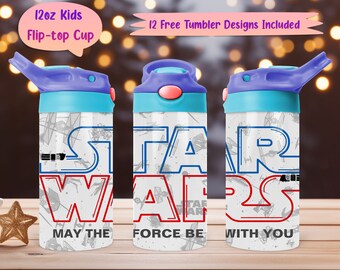 Space Wars 12 Oz Tumbler Wrap Png, Sippy Cup 12 Oz Png, Flip-top Cup 12 Oz Png, Galaxy Kids Cup Png Sublimation Digital Download