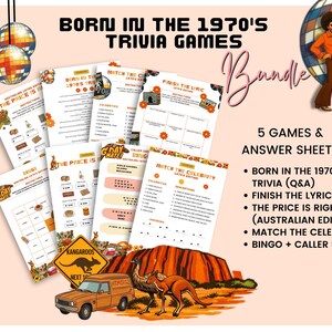 1970s Australian Party Games Bundle | Trivia, Bingo, Lyric, Price is Right (Digital Download)