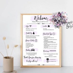 Editable Airbnb Welcome Sign: Vacation Rental Template (Digital Download)