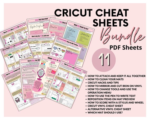 Cricut Cheat Sheets | Instant Download | Cricut Design Space |