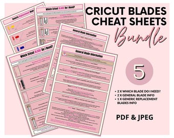 Cricut Blades Spickzettel-Bundle: Anfängerleitfaden (PDF, JPEG)