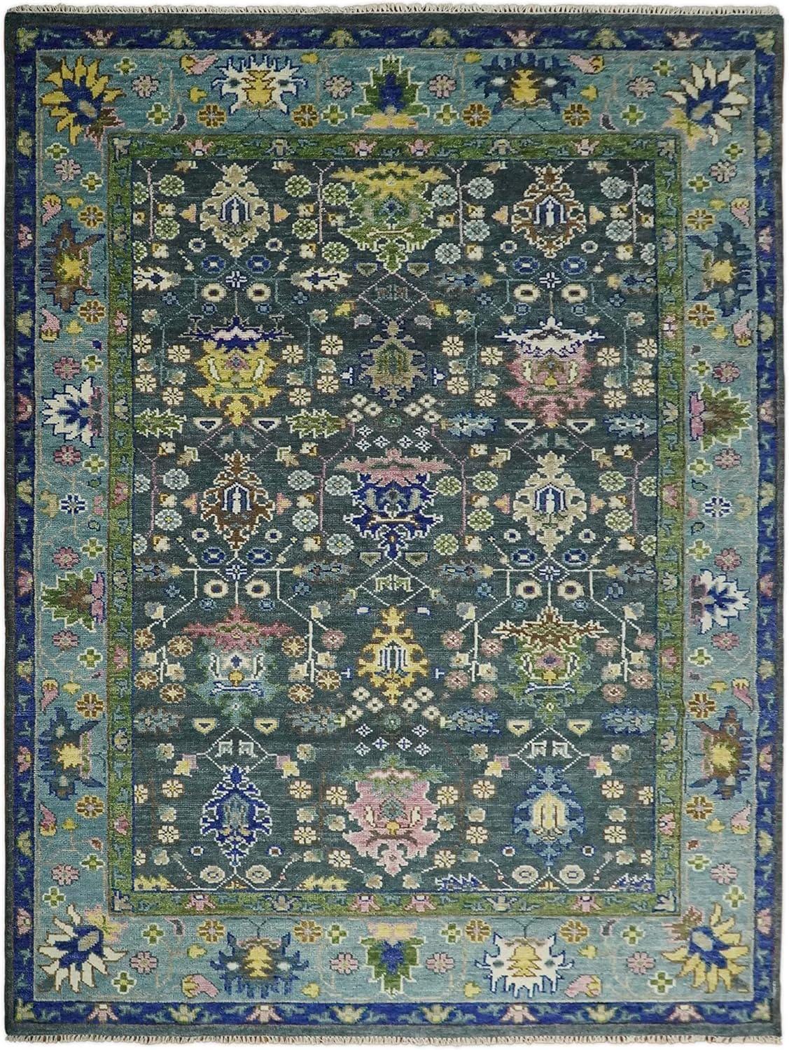 Sky Blue Oushak Rug: Modern Turkish Style Wool Area Rug (10x14) - Etsy