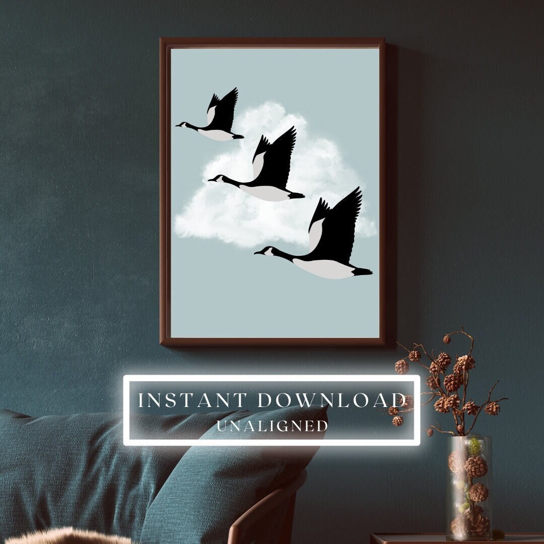 Goose Printable Wall Art Wild Goose Wall Art Wild Birds Etsy