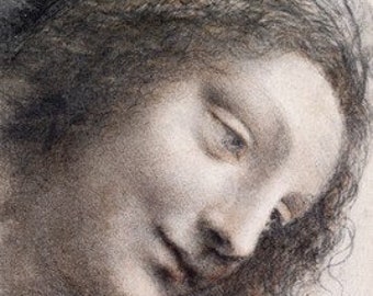 Leonardo da Vinci: Der Kopf der Jungfrau. Fine-Art-Druck/Poster.