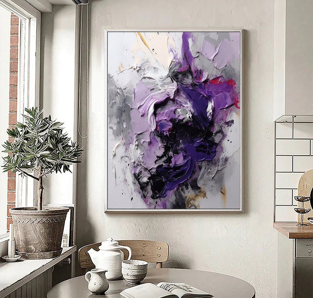 Original Abstract Purple Oil Painting On Canvas black Purple Abstract Original Abstract Purple Oil Painting On Canvas black Purple Abstract