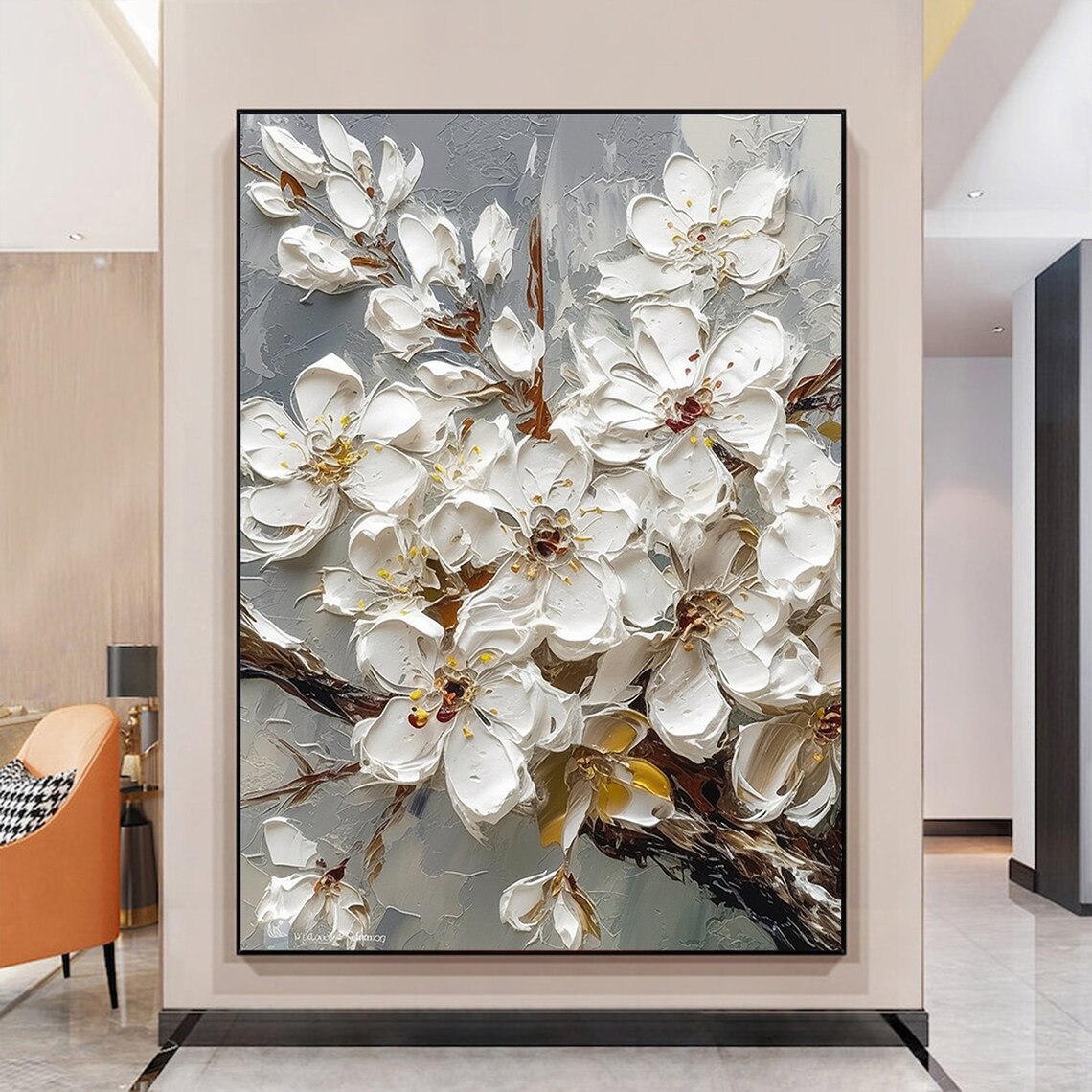 Abstract Blossom Cherry Oil Painting on Canvas,3d Flower Oil Painting ...