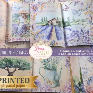 Lavender and Butterflies Junk Journal Printed Paper, Lavender Collage Sheets, lavender Junk Journal Kit, Printed Paper image 2