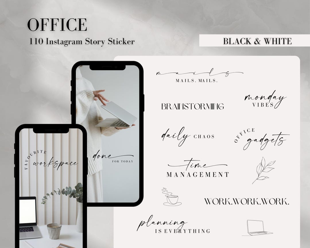 Instagram Story Sticker Office I Everyday I Basic I Daily | Calligraphy ...