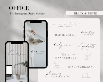 Instagram Story Sticker Office I Everyday I Basic I Daily | Calligraphy | Storysticker Words | Digital Download I Clip Art