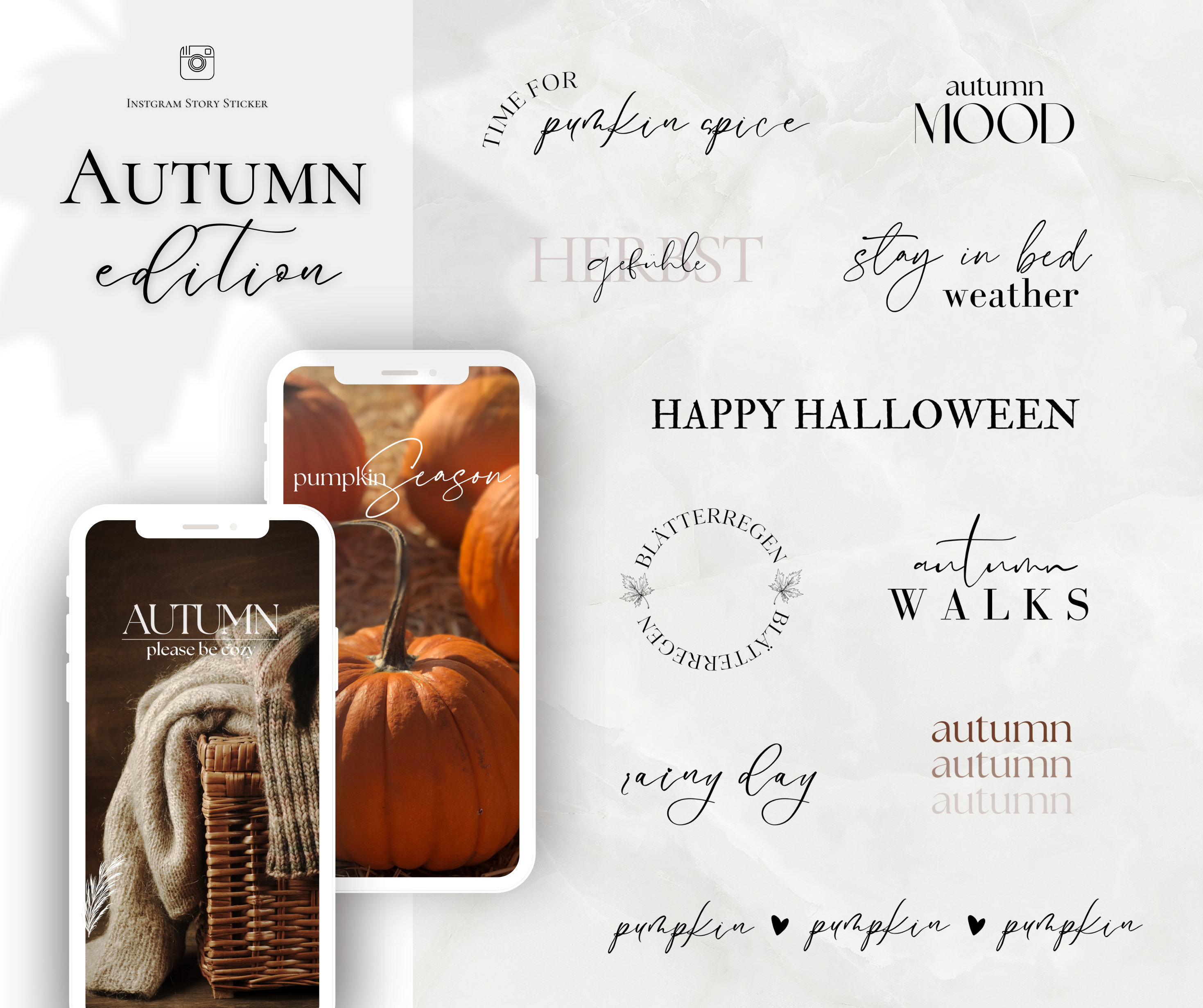 140+ HERBST Instagram I Herbst I Instagram Story Sticker I PNG I Digitaler Download