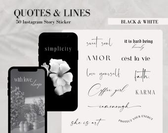 Instagram Story Sticker Quotes and Lines I Everyday I Basic I Daily | Calligraphy | Storysticker Words | Digital Download I Clip Art I PNG