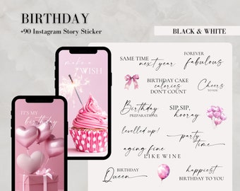 Birthday Instagram Story Stickers | Party Clip Art (Digital Download)