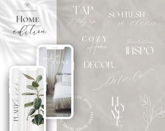 Instagram Story Sticker Home I Everyday I Basic I Daily | Calligraphy | Storysticker Words | Digital Download I Clip Art