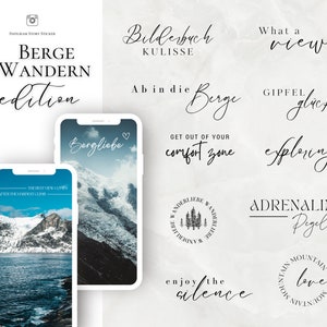 150+ Instagram Story Sticker Berge Wandern Reisen I Travel I Natur I Mountains I digital I png