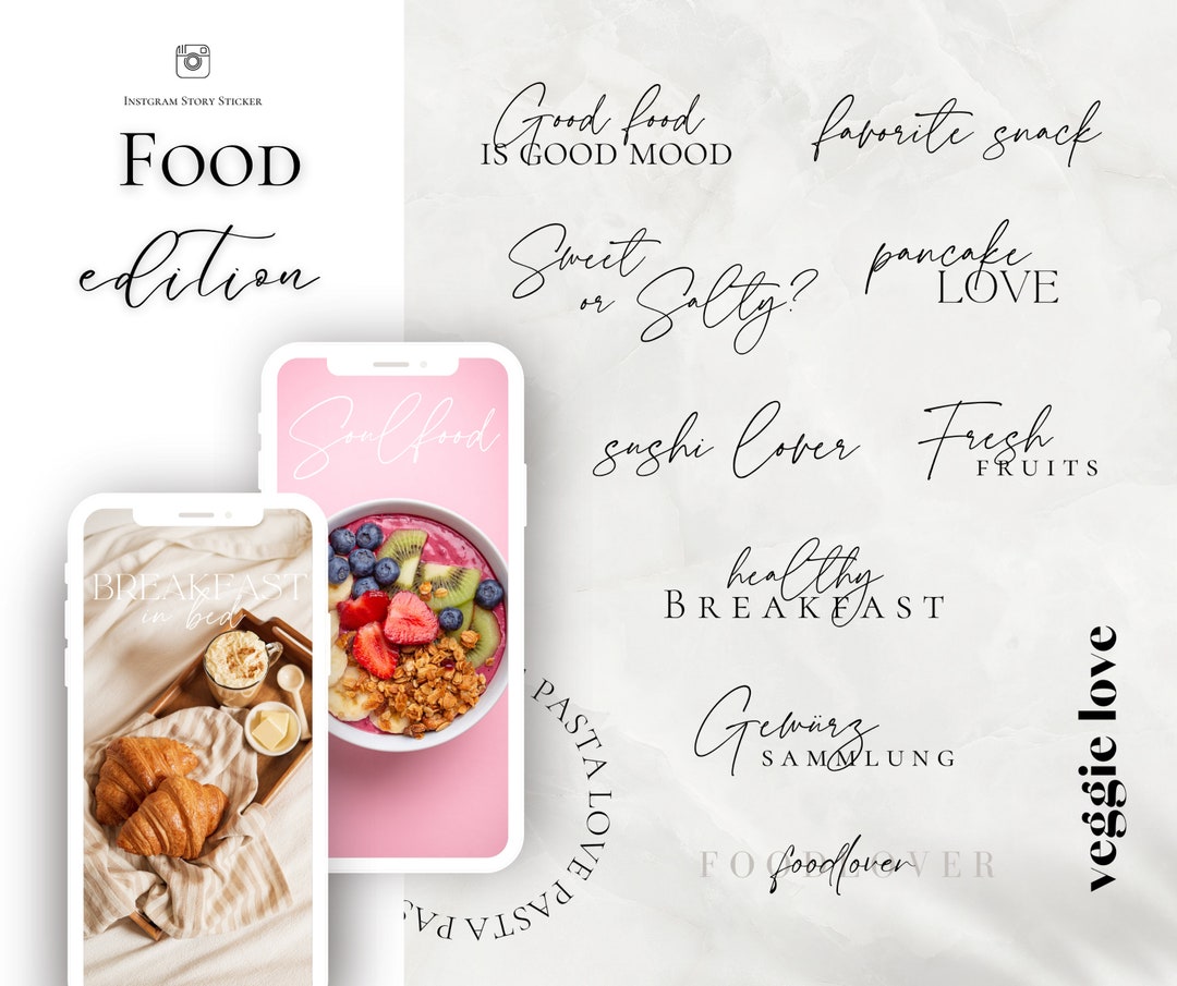 Instagram Story Sticker Food I Everyday I Basic I Daily | Calligraphy ...