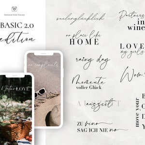 220+ BASIC 2.0 Edition Instagram Story Sticker Daily II Basic Wochentage Schriftzüge lettering Alltag deutsch clipart digital png