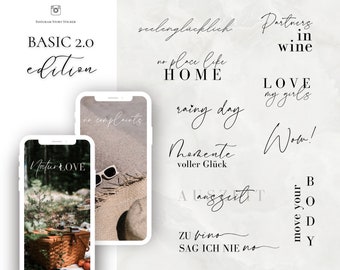 Instagram Story Sticker Everyday I Basic I Daily | Calligraphy | Storysticker Words | Digital Download I Clip Art