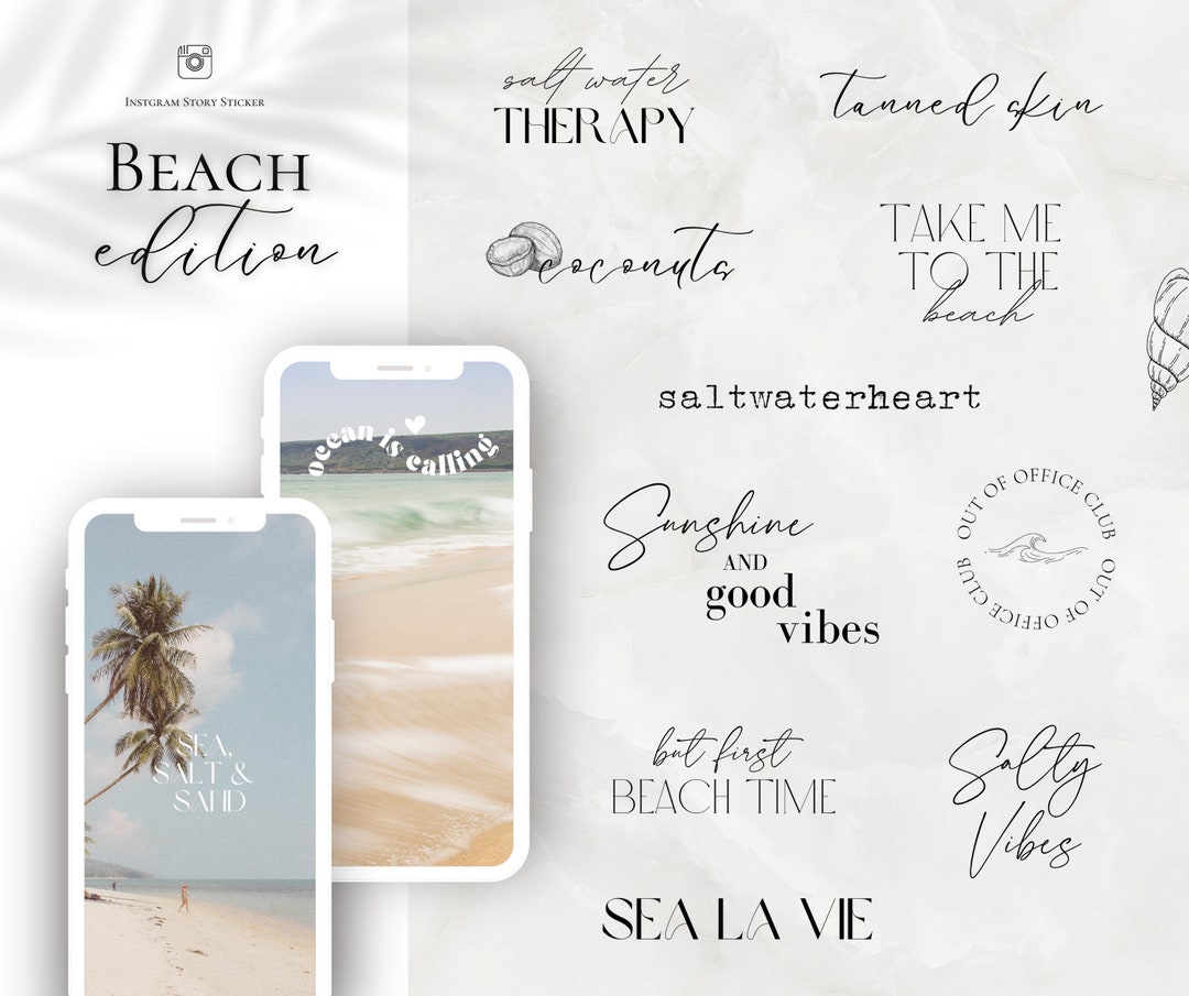 Instagram Story Sticker Summer I Beach I Travel | Calligraphy ...