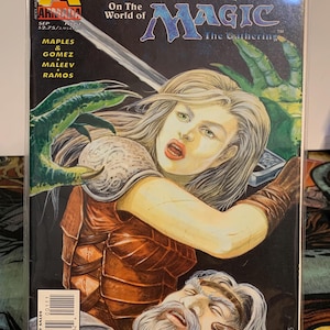 Könnte beinhalten: Comic-Cover für "Fallen Empires" auf der Welt von Magic: The Gathering. Das Cover-Artwork zeigt eine Frau mit blonden Haaren, ein Schwert und eine grüne, gekrallte Hand. Der Comic stammt von Armada, mit dem Datum SEP und den Namen Maples, Gomez, Maleev und Ramos.