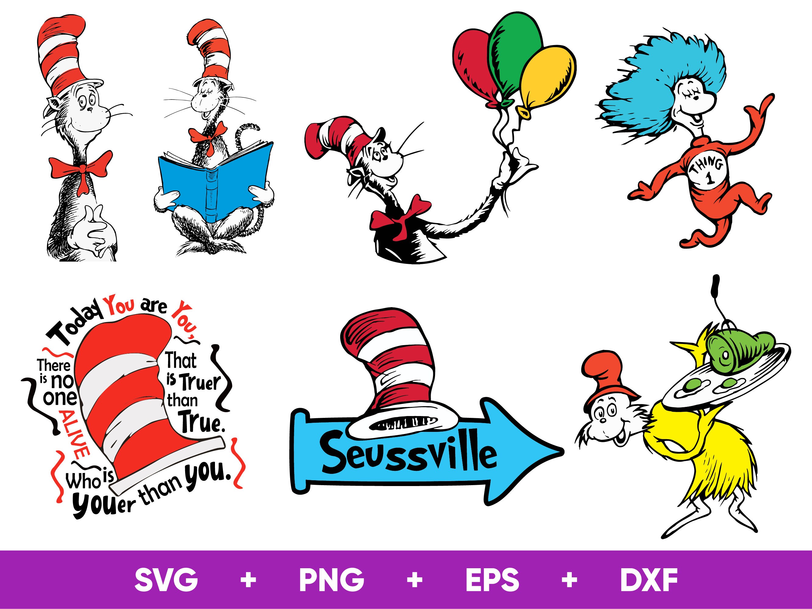 Dr Seuss SVG Dr Seuss Svg Files for Cricut and Silhouette - Etsy Canada