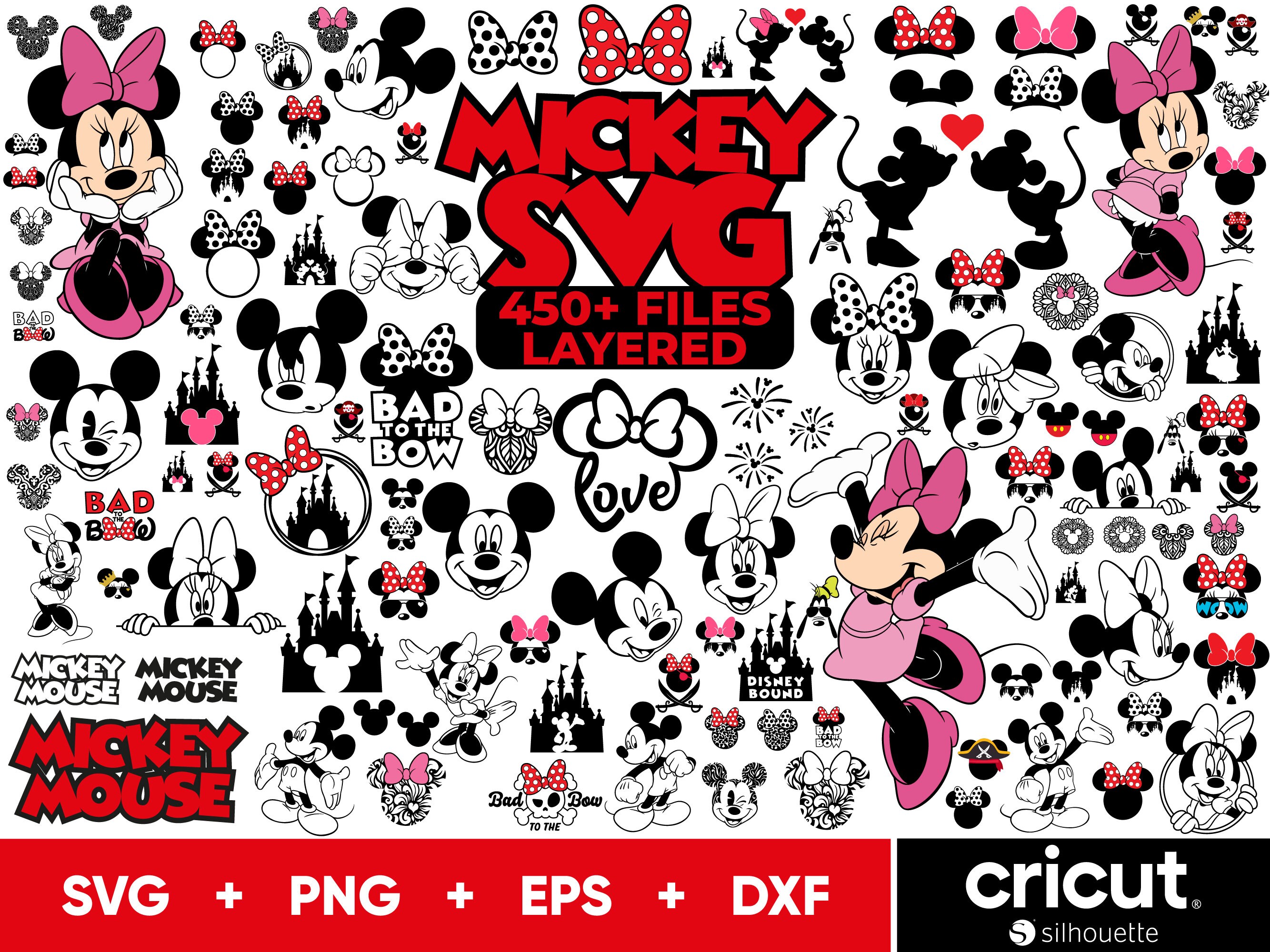 Minnie Mouse SVG Bundle Mickey Mouse Svg Princess Svg Files Etsy