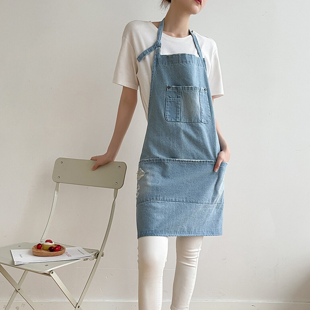 Denim Apron for Women Blue Denim Apron Vintage Apron Etsy