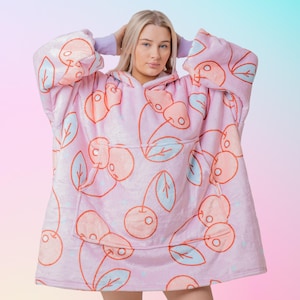 Felpa con cappuccio Cherry Hoody Oversize Spessa Sherpa Felpa con cappuccio Snugclub Taglia unica