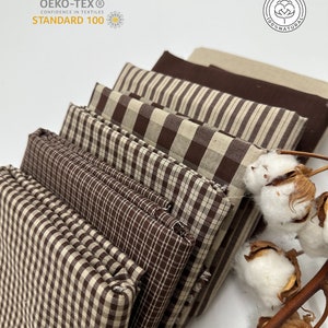 COTTON FABRICS, IDEAL FOR PATCHWORK, YARN DYED BROWN COLOUR