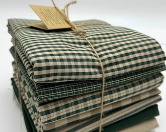 Tissu 100% coton teint en fil / Tissu de pays de luxe / 7 motifs assortis /Tissus exclusifs fabriqués en Espagne /Tissu de pays en paquet de 7 cotons