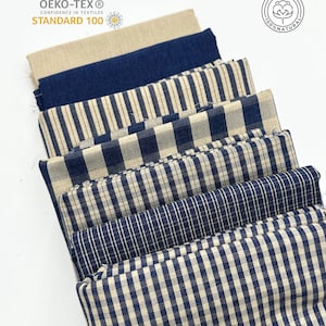 COTTON FABRICS, IDEAL FOR PATCHWORK, YARN DYED BLUE COLOUR