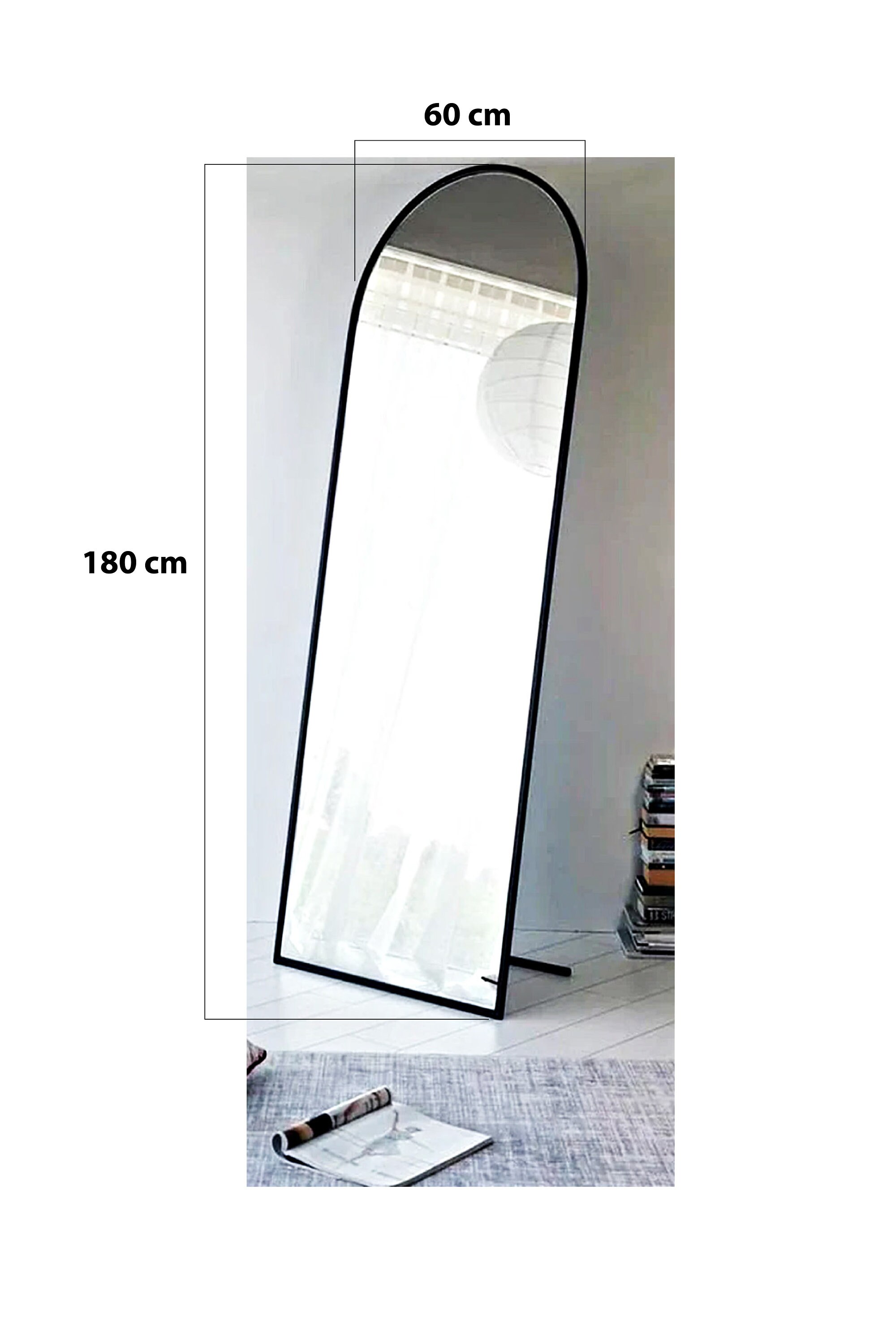 Black Metal Framed Mirror Oval Full Size Mirror Full Etsy