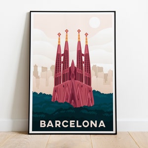Barcelona Poster - Digital Download Poster - Travel Poster - Fashion Wall Art - Vintage Decor - Home Decor - Retro Poster - Retro Wall Art
