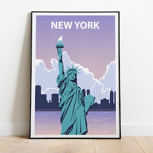 New York Poster - Digital Download Poster - Travel Poster - Fashion Wall Art - Vintage Decor - Home Decor - Retro Poster - Retro Wall Art