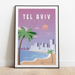 Tel Aviv Poster - Digital Download Poster - Travel Poster - Fashion Wall Art - Vintage Decor - Home Decor - Retro Poster - Retro Wall Art