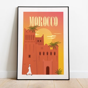 Morocco Poster - Digital Download Poster - Travel Poster - Fashion Wall Art - Vintage Decor - Home Decor - Retro Poster - Retro Wall Art