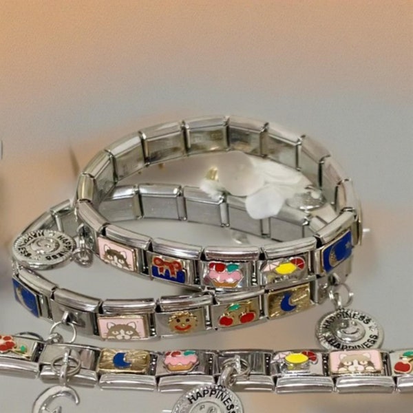 Mystery Box italienisches Bettelarmband, 9mm italienisches Bettelarmband, Schmuck, Geschenk, einzigartiges Geschenk, italienisches Armband mit 18 Gliedern