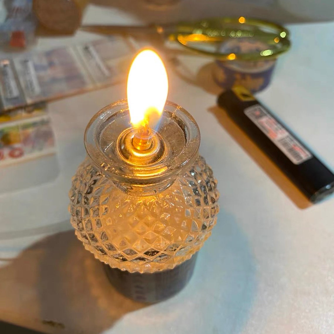 Clear Oil Lamp Pineapple Oil Lamp Table Decoration Oil Lamp Etsy