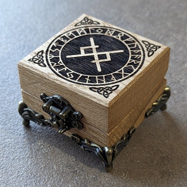 Wikinger Ringbox mit Rune der ewigen Liebe
