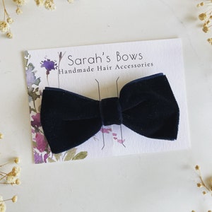 Navy Medium Hair Bow