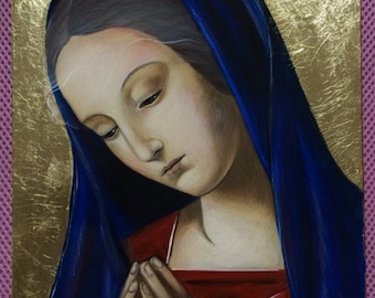 Icono bizantino pintado a mano de Nuestra Señora Theotokos la Sanadora